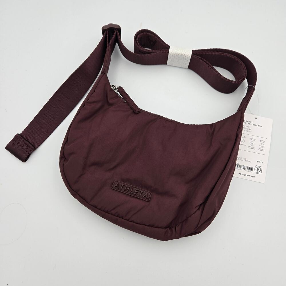 Athleta All About Mini Crescent Bag, Garnet, NWT